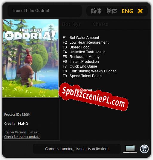 Treinador liberado para Tree of Life: Oddria! [v1.0.4]