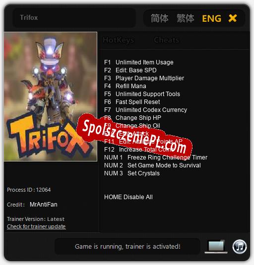 Trifox: Cheats, Trainer +15 [MrAntiFan]