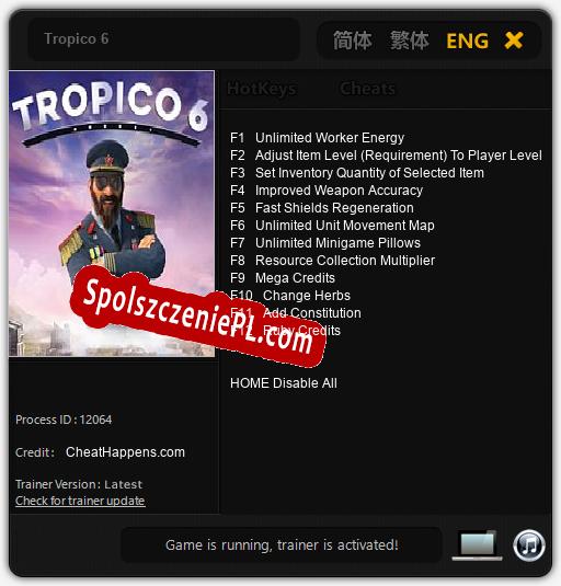 Treinador liberado para Tropico 6 [v1.0.3]