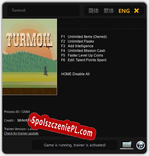 Turmoil: Cheats, Trainer +6 [MrAntiFan]