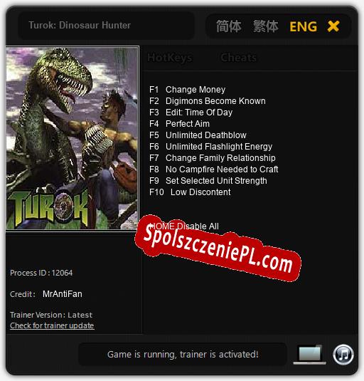 Turok: Dinosaur Hunter: Treinador (V1.0.67)