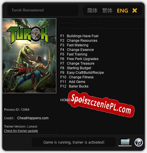 Turok Remastered: Trainer +12 [v1.9]