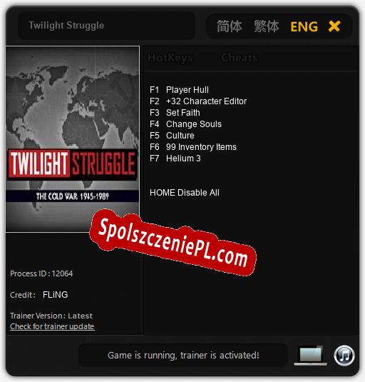 Treinador liberado para Twilight Struggle [v1.0.9]