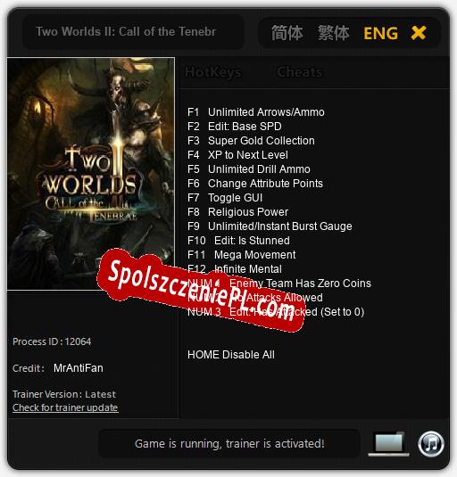 Two Worlds II: Call of the Tenebrae: Treinador (V1.0.42)