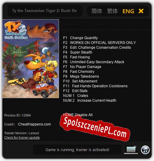 Ty the Tasmanian Tiger 2: Bush Rescue HD: Treinador (V1.0.63)