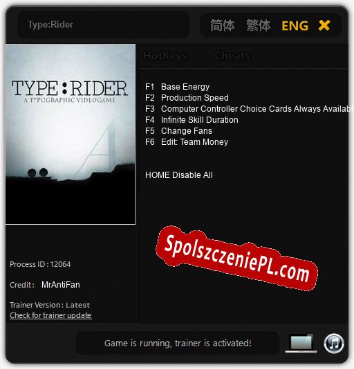 Type:Rider: Cheats, Trainer +6 [MrAntiFan]