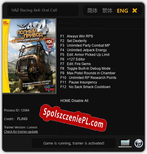 UAZ Racing 4x4: Ural Call: Cheats, Trainer +12 [FLiNG]