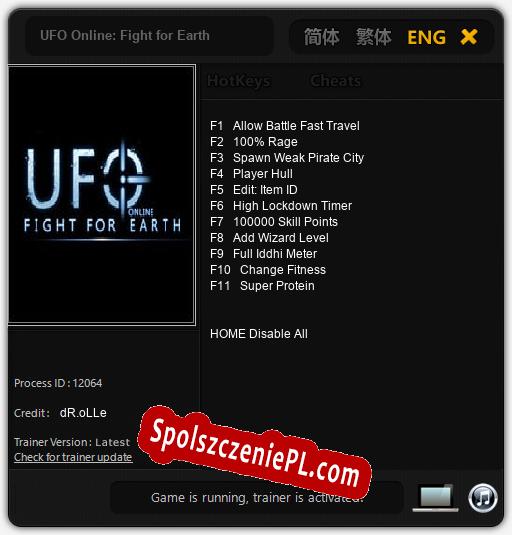 UFO Online: Fight for Earth: Cheats, Trainer +11 [dR.oLLe]