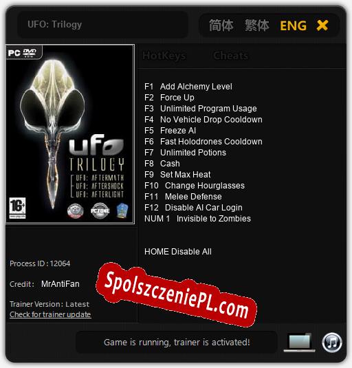 UFO: Trilogy: Cheats, Trainer +13 [MrAntiFan]