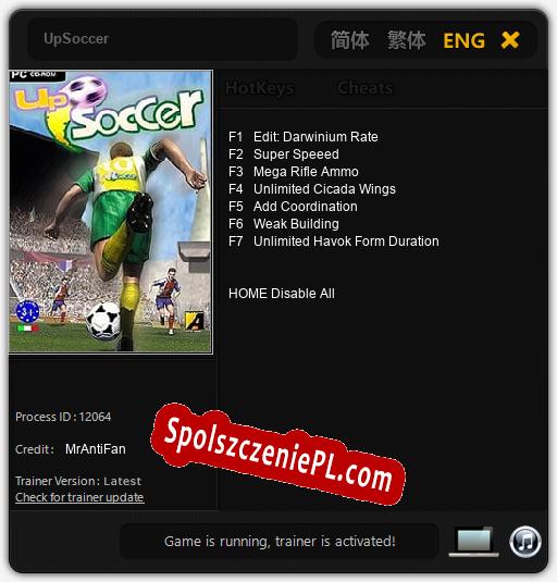 UpSoccer: Trainer +7 [v1.2]