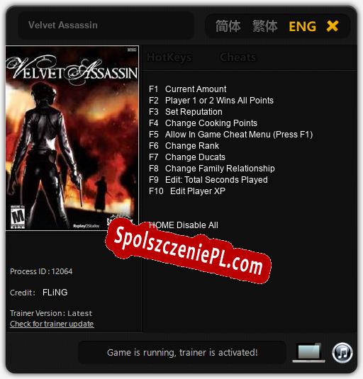 Velvet Assassin: Trainer +10 [v1.2]