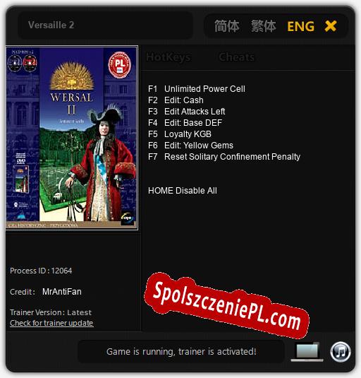 Versaille 2: Cheats, Trainer +7 [MrAntiFan]