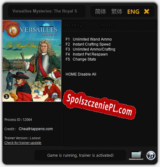 Versailles Mysteries: The Royal Spy: Trainer +5 [v1.7]