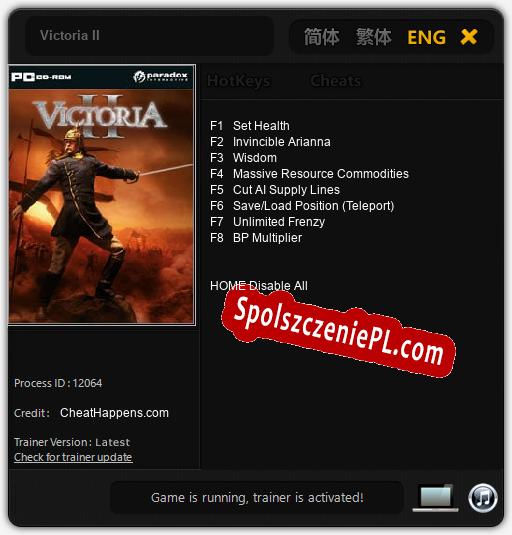 Victoria II: Cheats, Trainer +8 [CheatHappens.com]