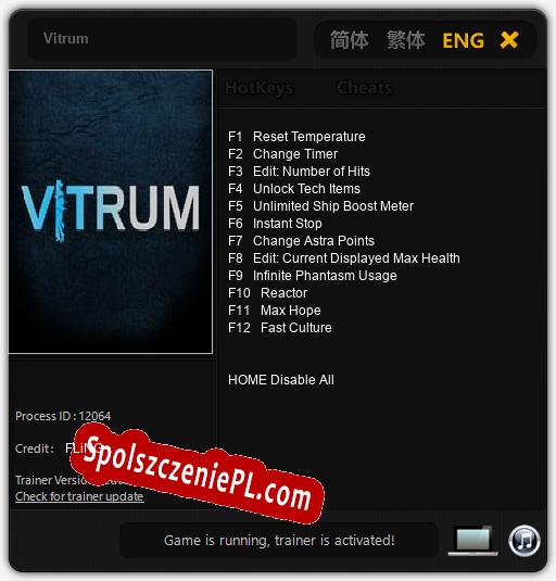 Vitrum: Trainer +12 [v1.4]