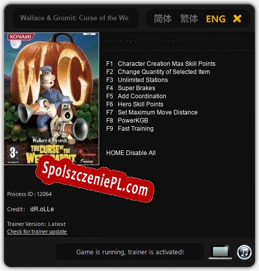 Treinador liberado para Wallace & Gromit: Curse of the Were-Rabbit [v1.0.7]
