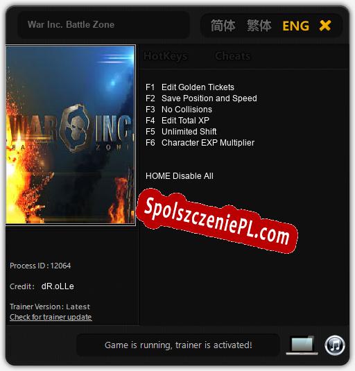 War Inc. Battle Zone: Trainer +6 [v1.5]