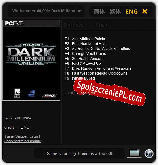 Warhammer 40,000: Dark Millennium Online: Trainer +9 [v1.8]