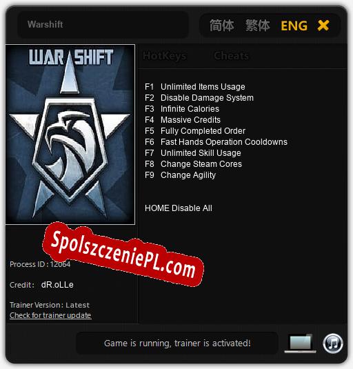 Warshift: Cheats, Trainer +9 [dR.oLLe]