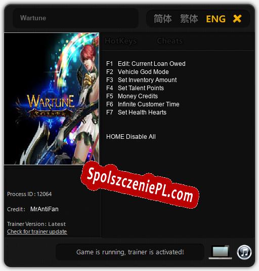 Wartune: Trainer +7 [v1.4]