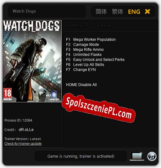 Watch Dogs: Treinador (V1.0.61)