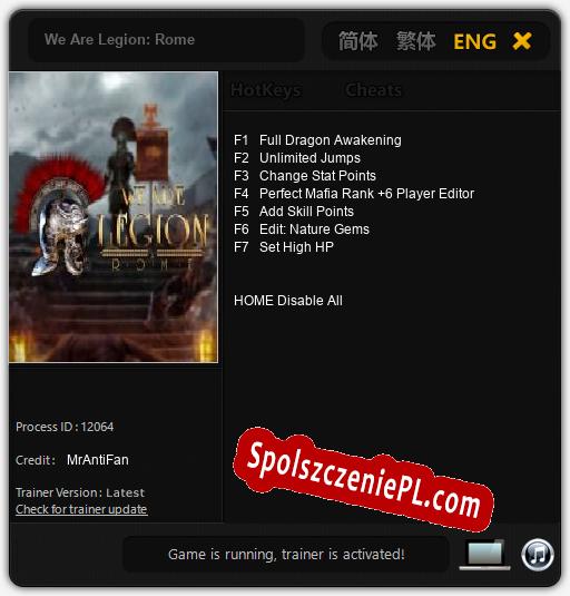 We Are Legion: Rome: Treinador (V1.0.12)