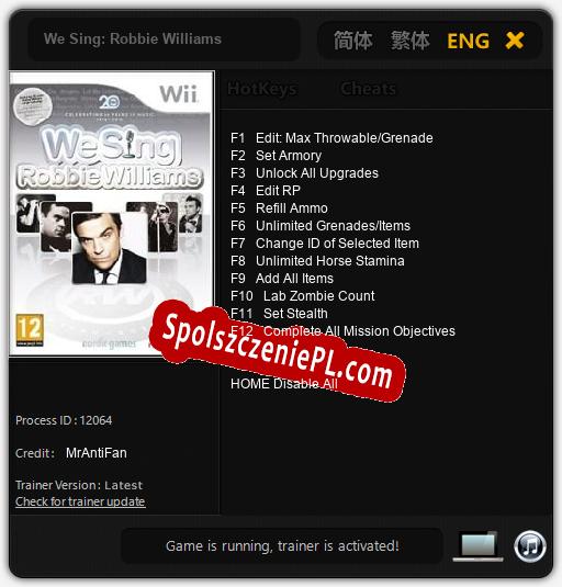 Treinador liberado para We Sing: Robbie Williams [v1.0.8]