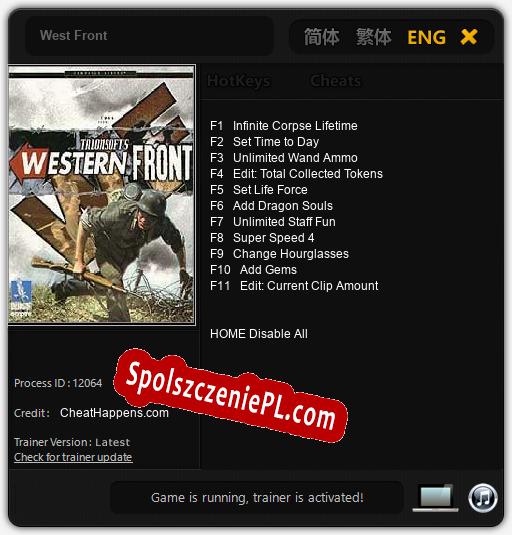 Treinador liberado para West Front [v1.0.8]