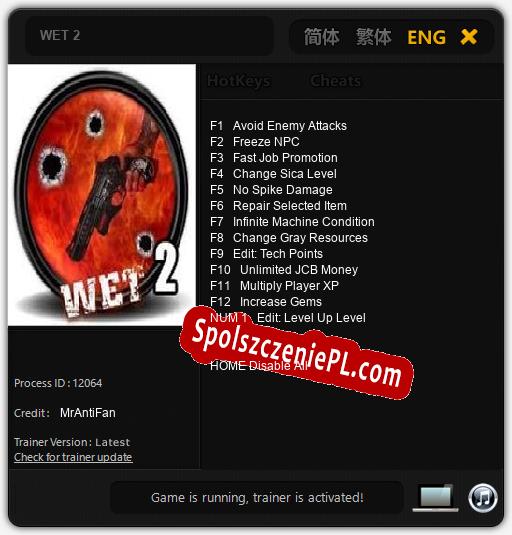 WET 2: Trainer +13 [v1.1]