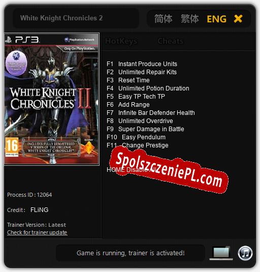 Treinador liberado para White Knight Chronicles 2 [v1.0.9]