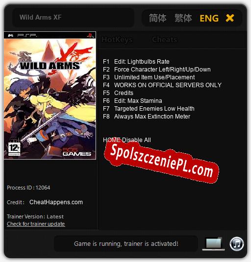 Treinador liberado para Wild Arms XF [v1.0.3]