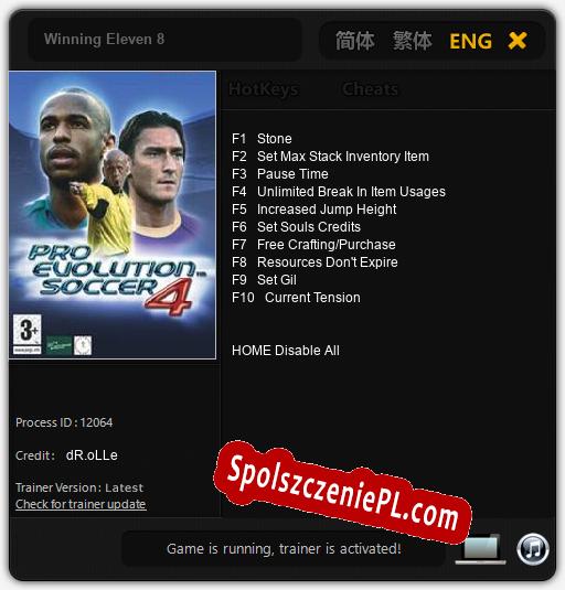 Winning Eleven 8: Trainer +10 [v1.3]