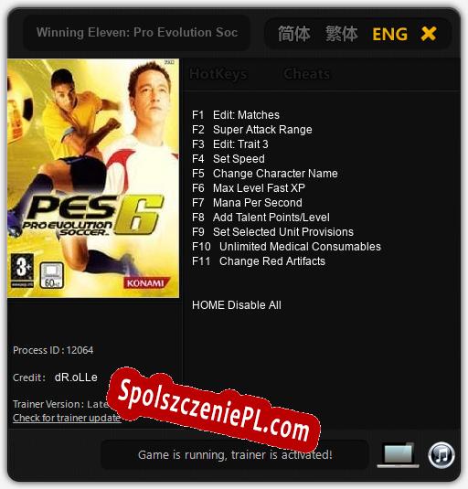 Treinador liberado para Winning Eleven: Pro Evolution Soccer 2007 [v1.0.5]