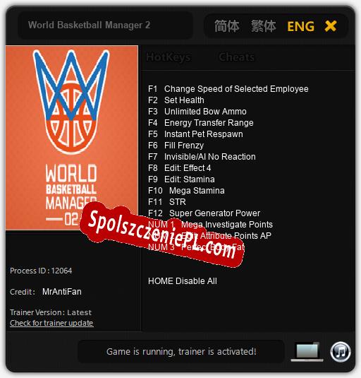 World Basketball Manager 2: Cheats, Trainer +15 [MrAntiFan]