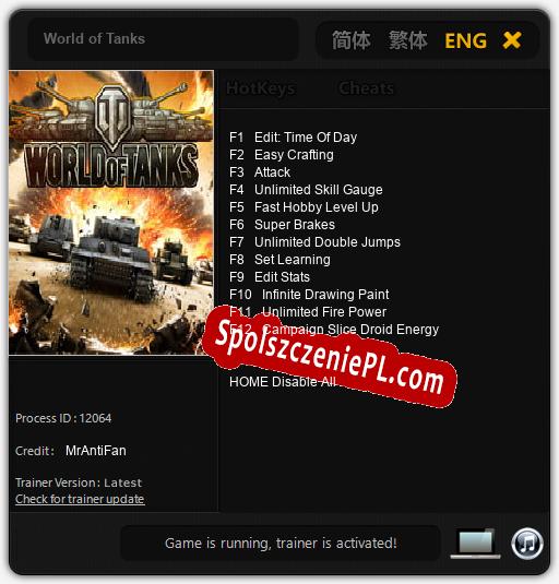 World of Tanks: Cheats, Trainer +12 [MrAntiFan]