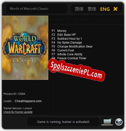 World of Warcraft Classic: Treinador (V1.0.24)