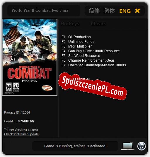 World War II Combat: Iwo Jima: Cheats, Trainer +7 [MrAntiFan]