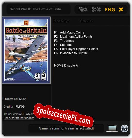 World War II: The Battle of Britain: Trainer +6 [v1.3]