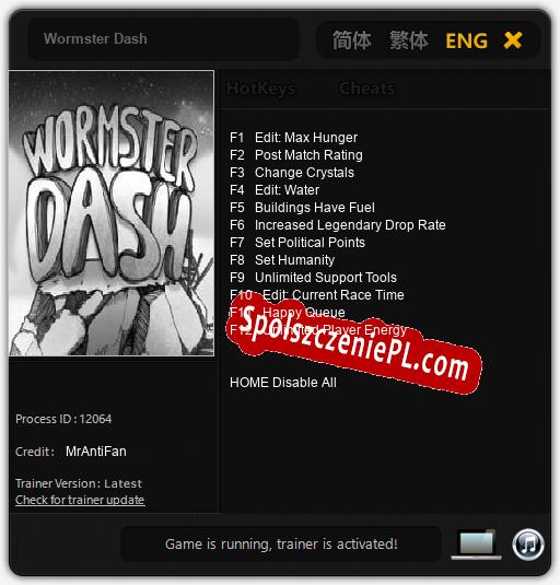 Treinador liberado para Wormster Dash [v1.0.6]