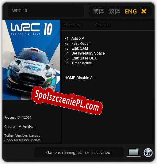 Treinador liberado para WRC 10 [v1.0.9]