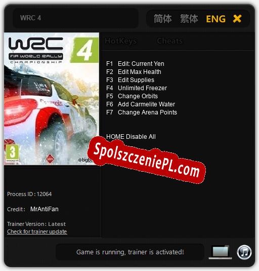 WRC 4: Trainer +7 [v1.7]