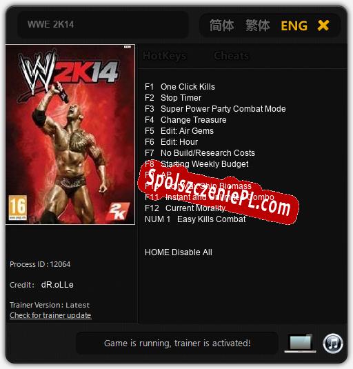 WWE 2K14: Cheats, Trainer +13 [dR.oLLe]