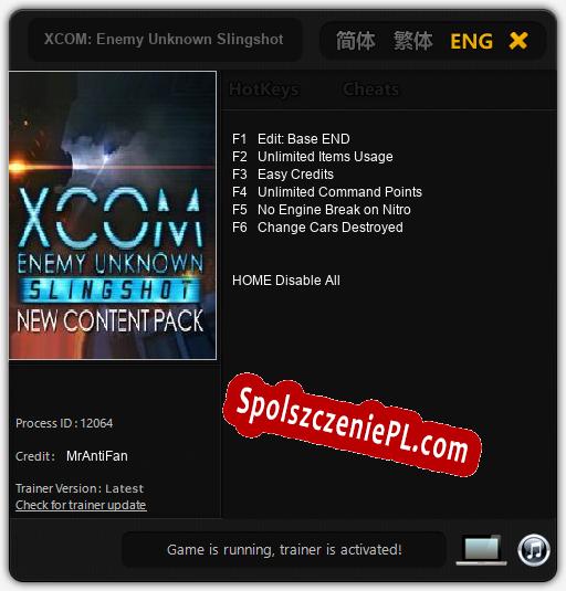 Treinador liberado para XCOM: Enemy Unknown Slingshot [v1.0.2]