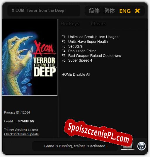 X-COM: Terror from the Deep: Treinador (V1.0.53)