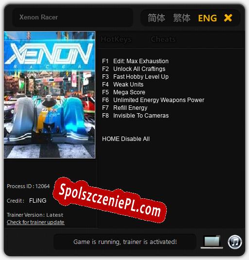 Xenon Racer: Trainer +8 [v1.8]