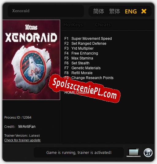 Xenoraid: Cheats, Trainer +9 [MrAntiFan]