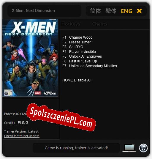 X-Men: Next Dimension: Cheats, Trainer +7 [FLiNG]