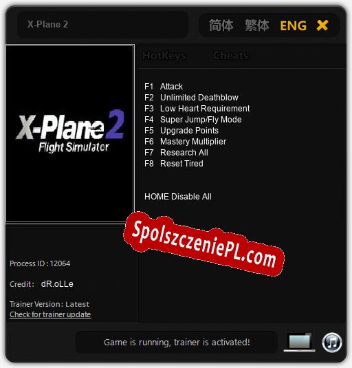 X-Plane 2: Trainer +8 [v1.3]