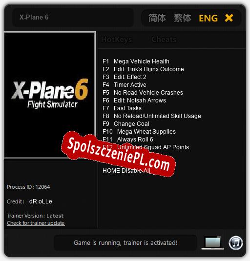 X-Plane 6: Cheats, Trainer +12 [dR.oLLe]