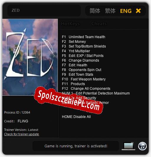 ZED: Trainer +15 [v1.6]